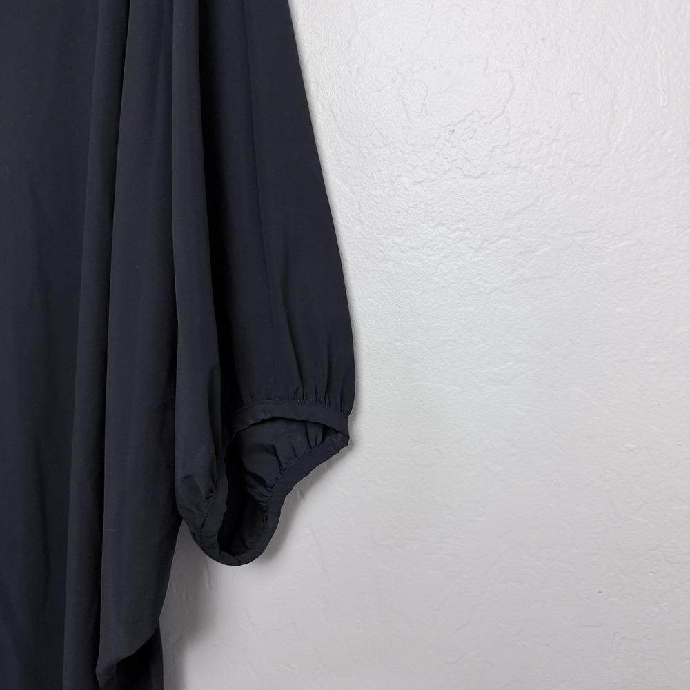Bryn Walker Black Draped Cowl Neck Oversized Tunic Top XL Minimalist - Picture 3 of 7